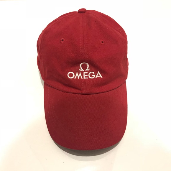 Vintage red Omega watch baseball hat